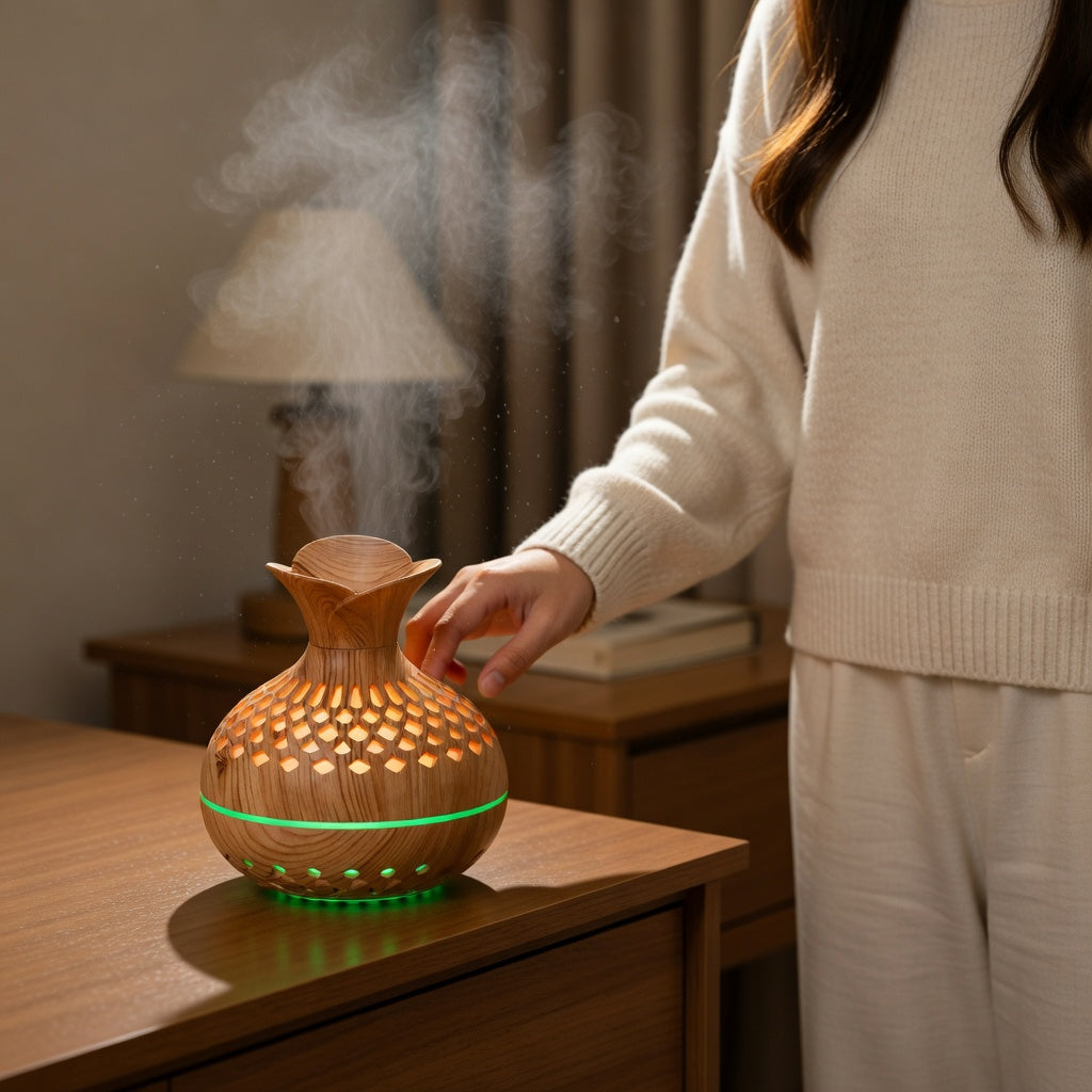 Wood Grain USB Humidifier for Dry Air Relief