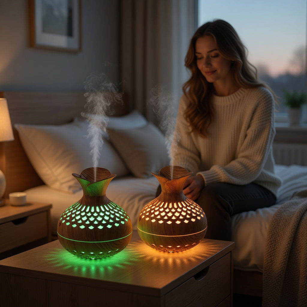 Wood Grain USB Humidifier for Dry Air Relief