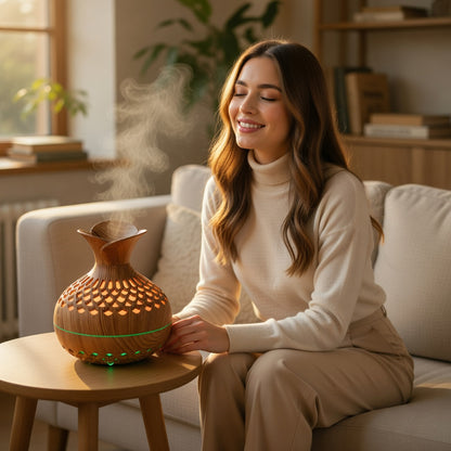 Wood Grain USB Humidifier for Dry Air Relief