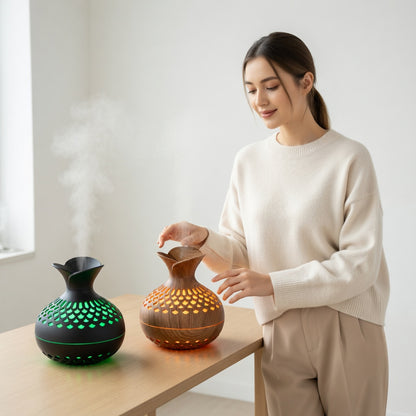 Wood Grain USB Humidifier for Dry Air Relief