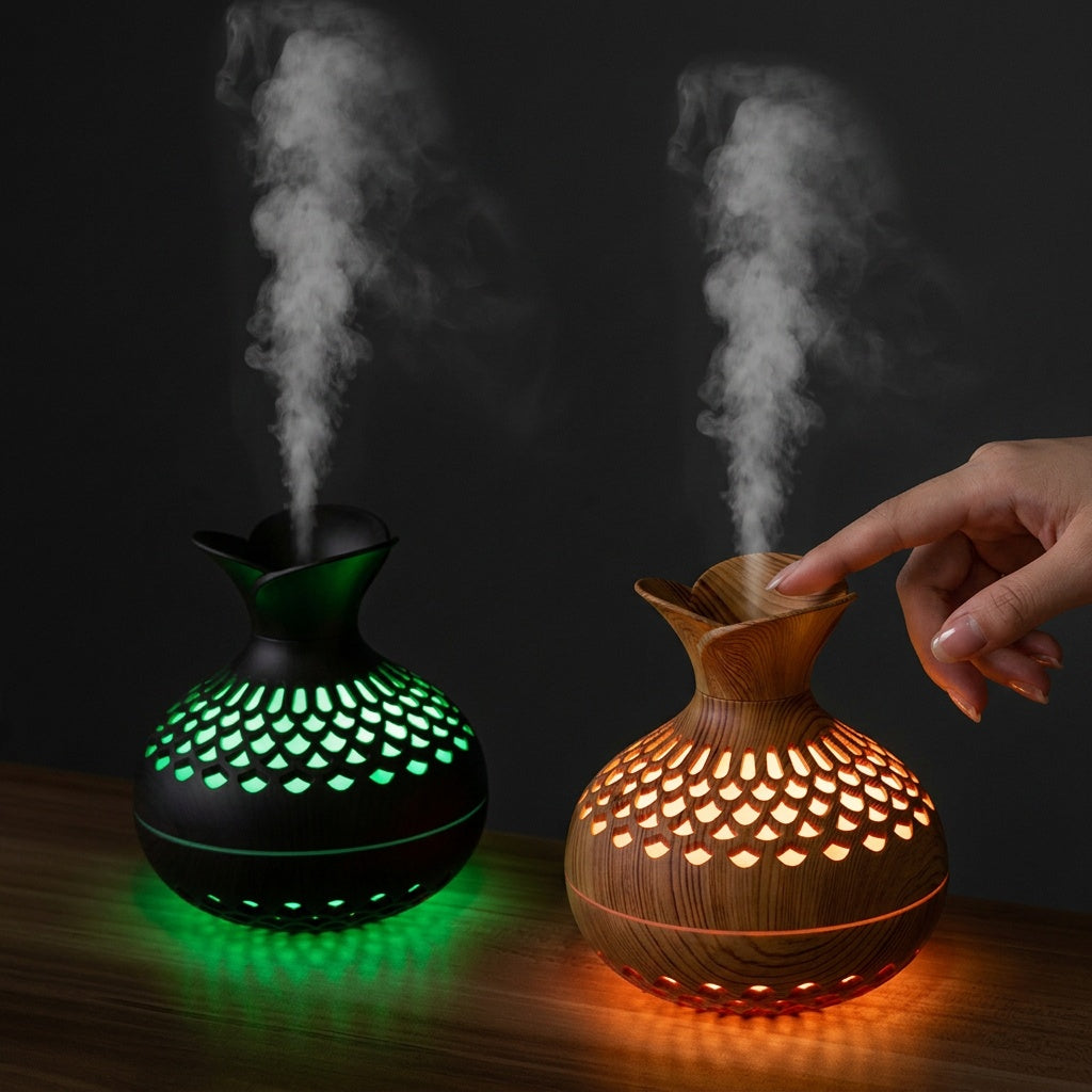 Wood Grain USB Humidifier for Dry Air Relief